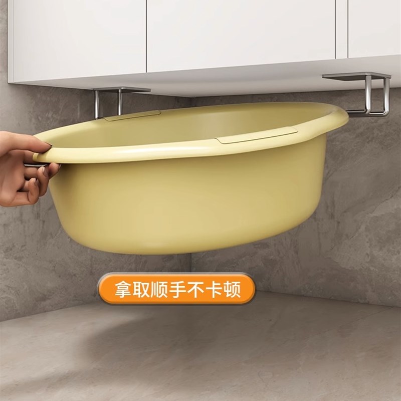 化妆室置物架浴室脸盆收纳层架免打孔壁挂厕所收纳柜放脸盆挂钩神