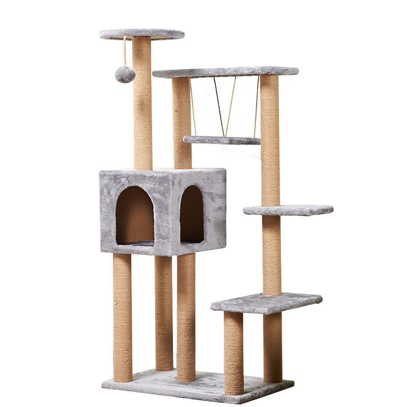 猫爬架工厂猫咪玩具抓板猫抓柱猫跳台猫咪玩具稳定性强磨爪全麻绳