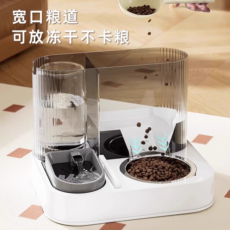 猫碗狗碗宠物自动喂食喂水器一体猫咪饮水喂粮双碗大容量狗喝水碗