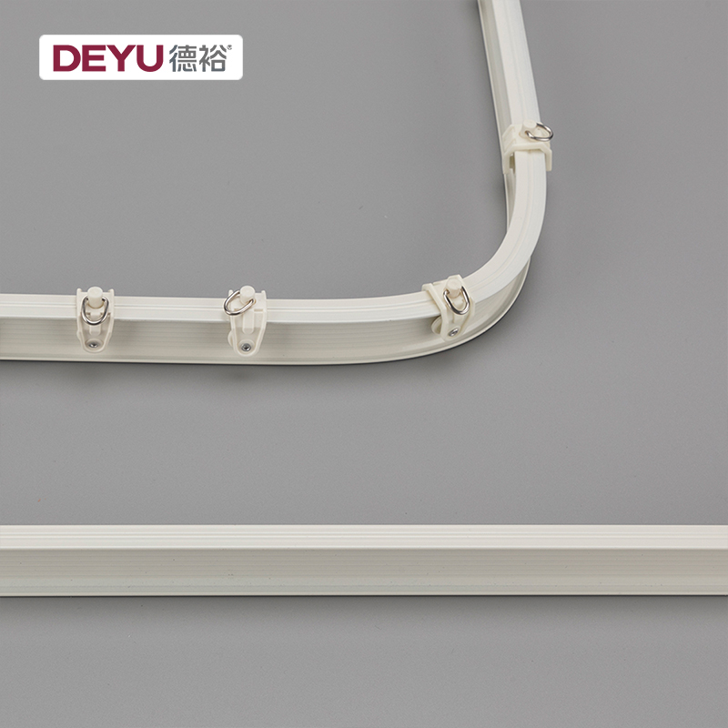德裕 窗帘轨道加厚铝合金弯轨静音顺滑顶装侧装单轨双轨弧形滑道