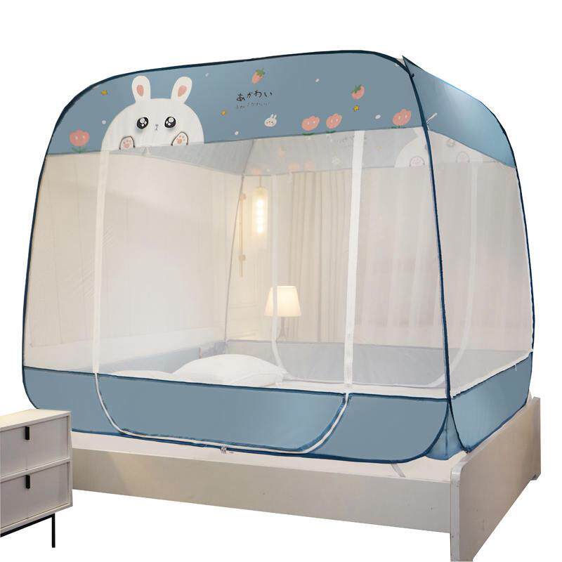 防尘蒙古包蚊帐免安装回底可以装风扇带顶布家用宝宝小孩防摔儿童