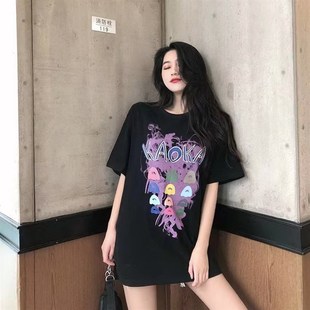 下装消失欧货大版中长款t恤女遮屁股大码200斤高个子加长版洋气盖