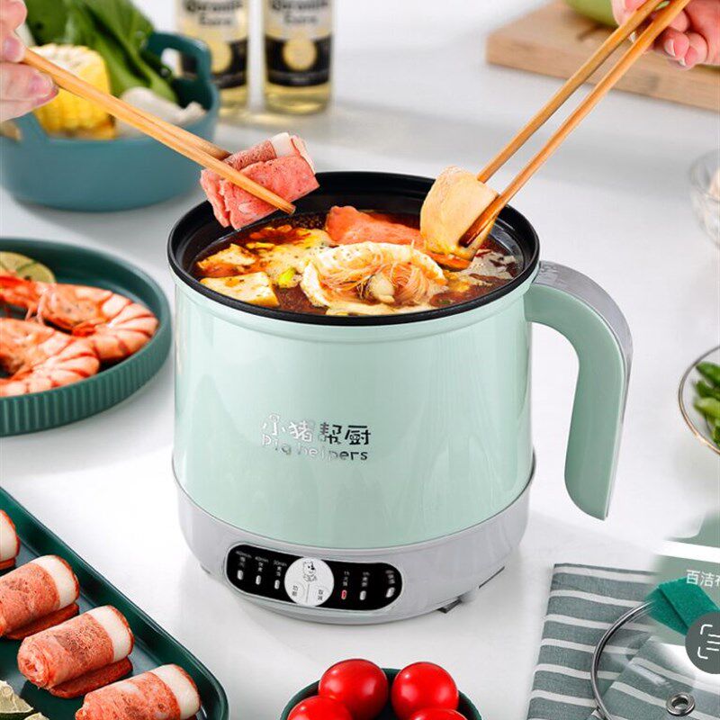 电煮锅低功率多功能寝室租房学生B宿舍迷你煮面小型蒸煮一体电火