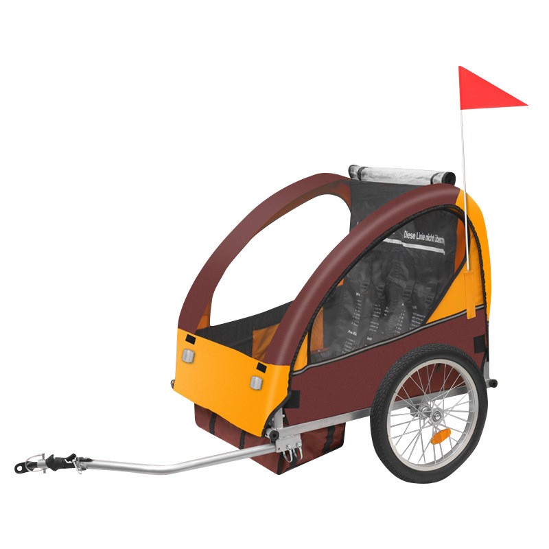 自行车後挂式摺叠推车推车骑行登山车装备儿童双座徒步亲子车