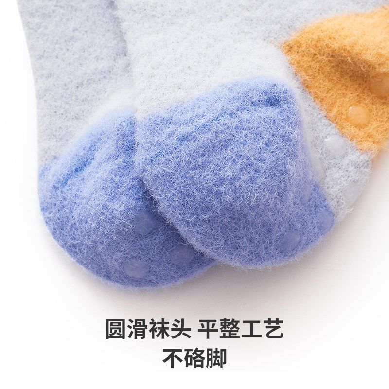 婴儿长筒袜秋冬款03月新生婴幼儿宝宝加绒加厚过膝袜不勒不掉跟