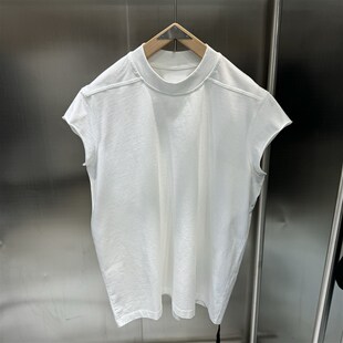 砍袖 型 设计 圆领无袖 立体剪裁刮烂设计 高街风 T恤男 宽松版