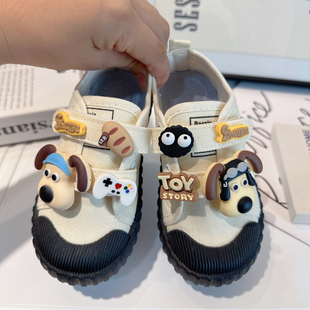 儿童幼儿园室内鞋男孩入园春秋四季白色布鞋男宝防滑男童小白鞋潮