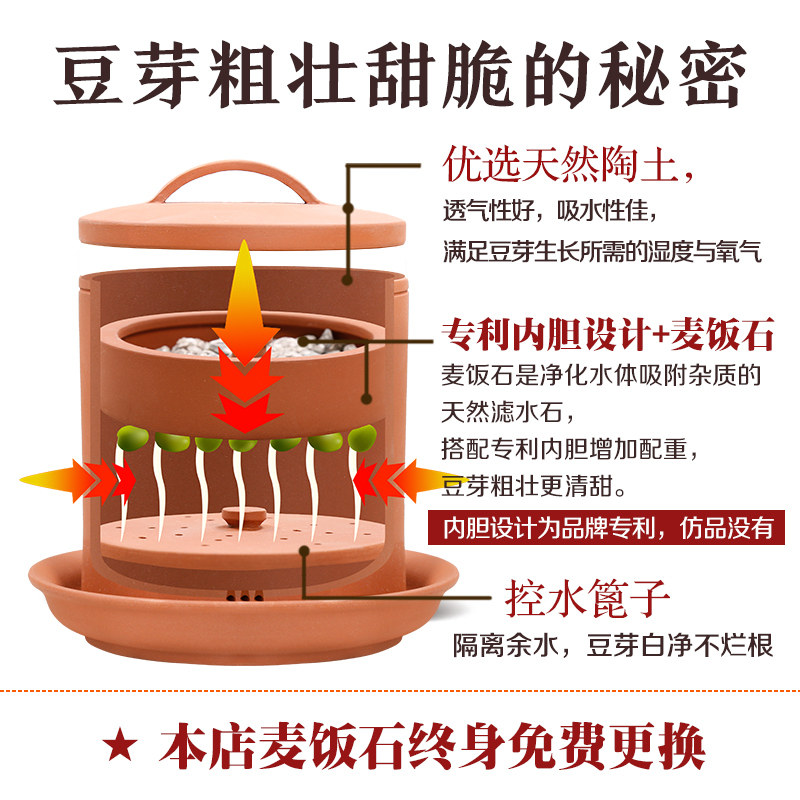 送礼长辈实用豆芽机陶瓷豆芽罐发豆芽神器花生芽发芽盆豆芽培育器