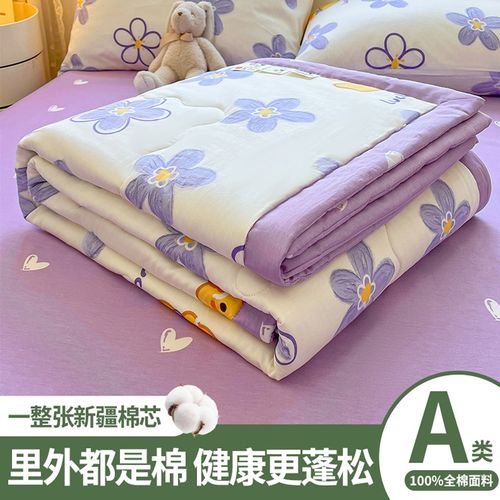 A类卡通全棉夏凉被子双面纯棉夏被空调被单人1.5米床单薄被四件套