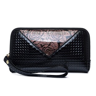 拉链钱包女士手拿包2025小包包漆皮亮面手包简约上新豹纹手新款