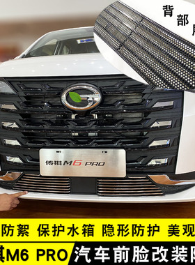 21款传祺M6PRO中网外u观改装亮条装饰汽车防虫网前杠专用防护配件