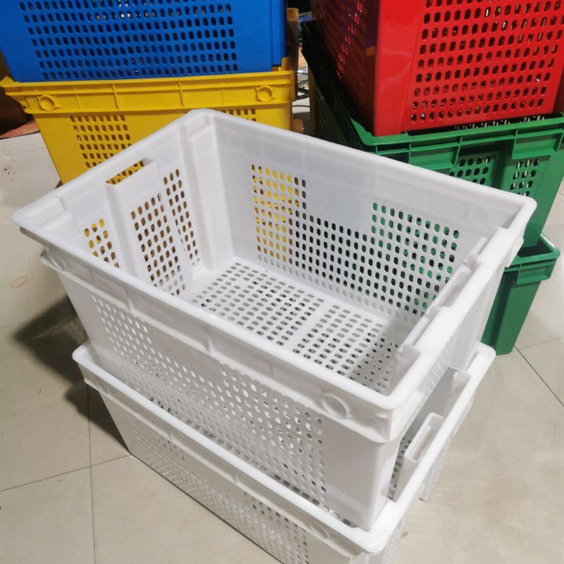 周转筐塑料特厚特大号水果蔬菜漏水篮长方形商Q用大筐子错位收纳