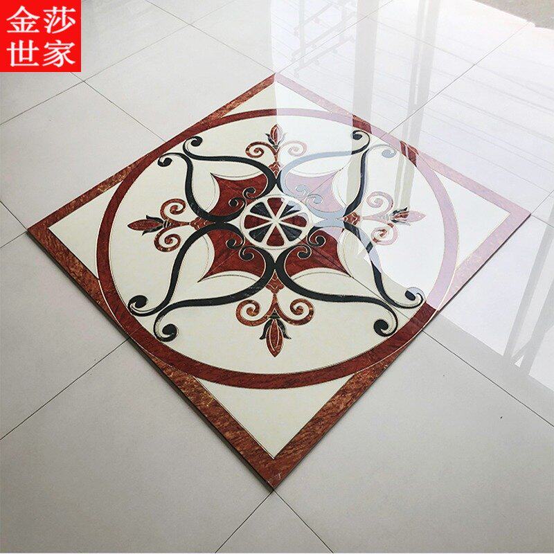 新款入户门拼花地砖客厅玄关大理石瓷砖欧式拼花图案微晶石地毯花