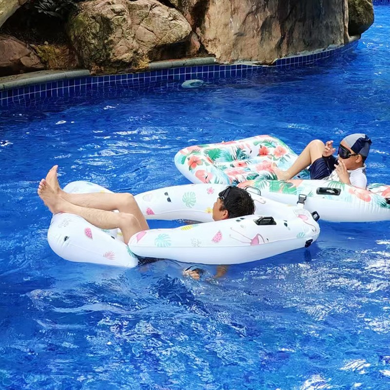 水上多功能休闲浮排水上充气浮毯游泳戏水玩具可折叠浮椅泳圈