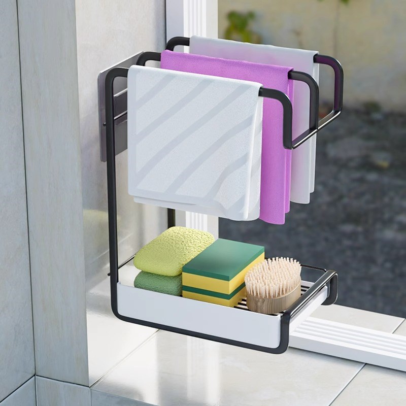 再也不愁抹布没地方放了 可壁挂可放台面