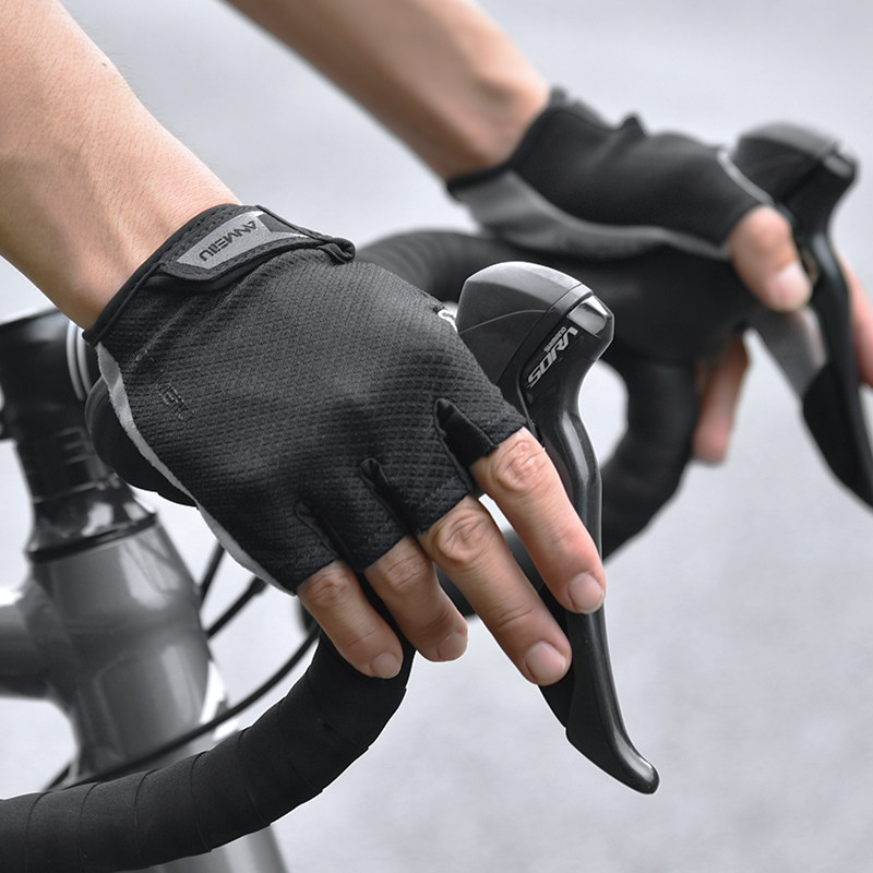 骑行手套男山地自行车半指防滑透气减震运动健身手套女单车装备夏