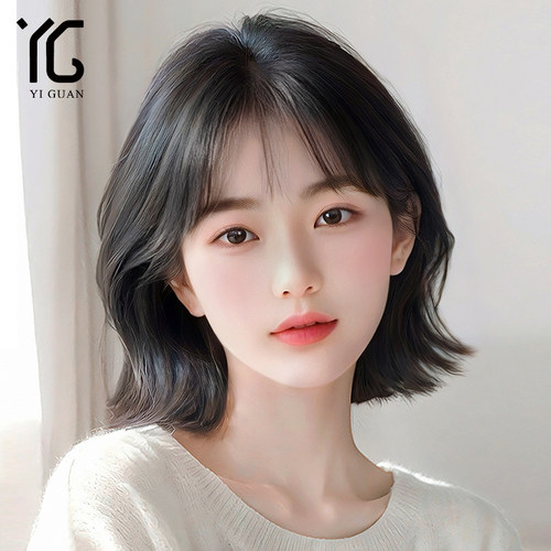 假发女短发真发全头自然蕾丝减龄波波头光头专用微卷X真人发丝头