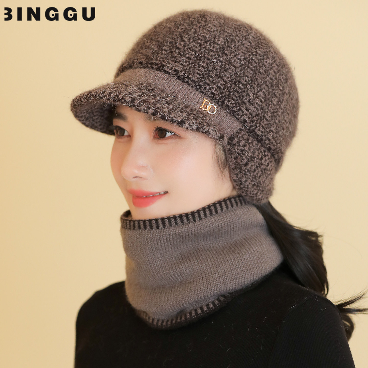 新款中老年人帽子女冬季护耳毛线帽加绒厚防寒妈妈老太太毛线棉帽,服饰配件/皮带/帽子/围巾,帽子,淘宝优惠券,粉丝福利购,淘宝优惠卷