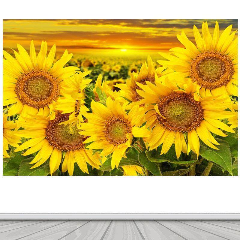 向日葵招财画黄色太阳花客厅电视背景墙卫生间自粘贴纸装饰防水画