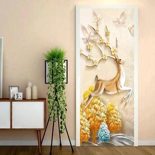 欧式电梯门贴纸衣柜玻璃翻新整张自粘壁纸房间上装饰遮丑定制贴画