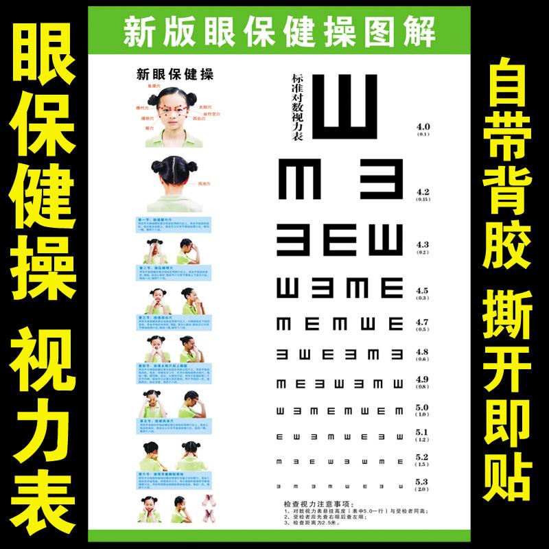 眼保健操教学步骤示意图挂图测试视力表测眼睛眼保健操6节眼图解