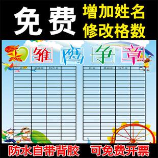 小学生班级教室布置雏鹰争章墙贴小学背书表小组表扬光荣榜评比栏