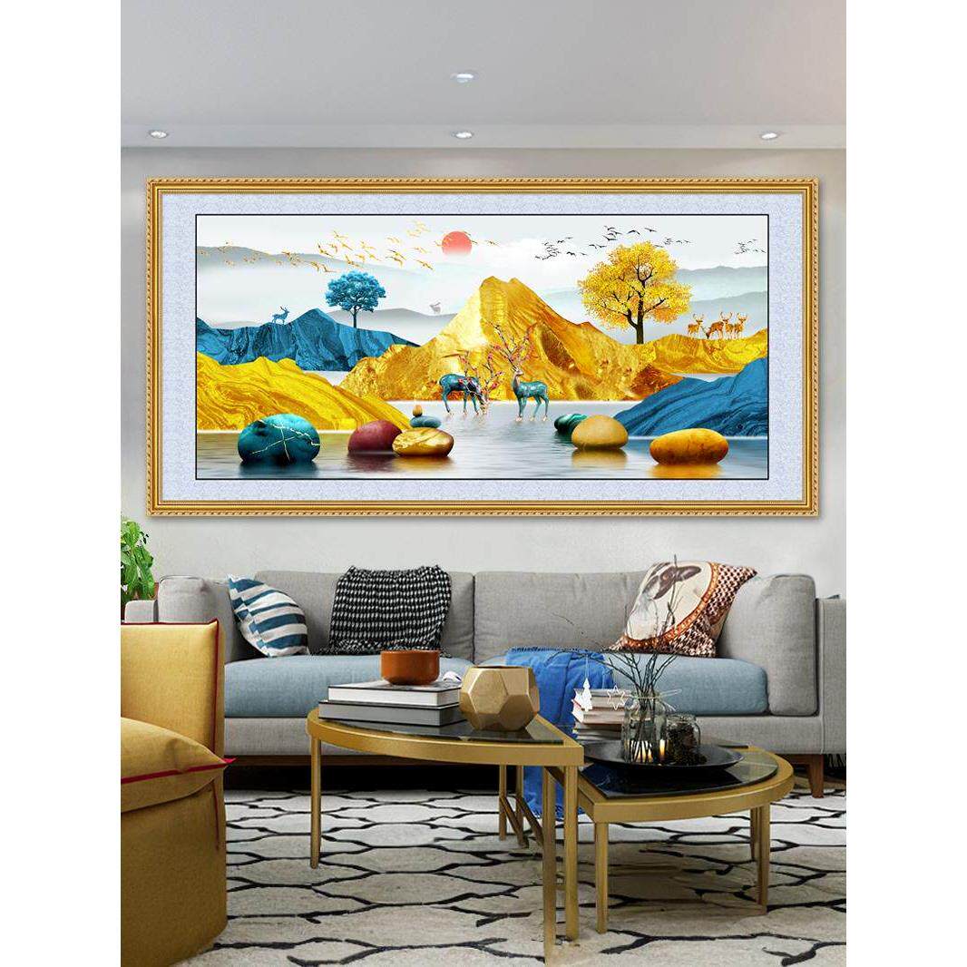 壁纸不干胶简单易接触豪华壁画客厅装饰绘画沙发背景墙挂画贴纸墙