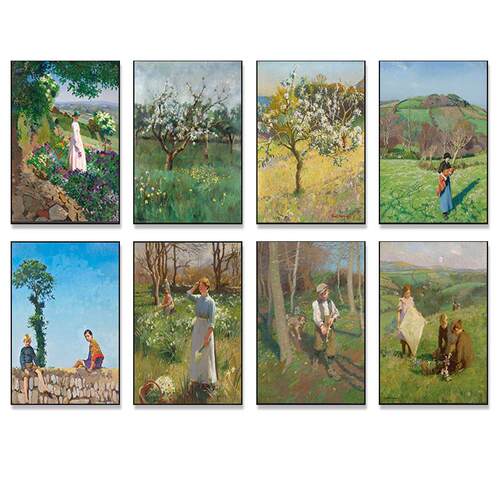 哈罗德哈维harold Harvery油画风景人物作品装饰画未装裱画芯打印
