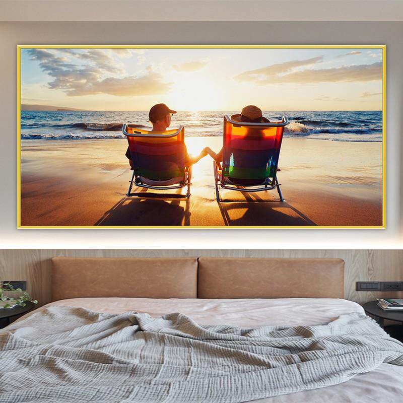 卧室床头装饰画自粘贴纸画情侣酒店宾馆房间背景墙画美女海报壁画
