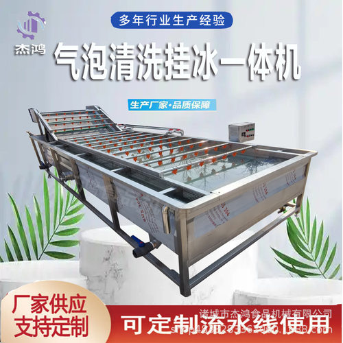 水产鱼类挂冰机 气泡清洗一体机冷却线 虾仁小型挂冰机deepseek
