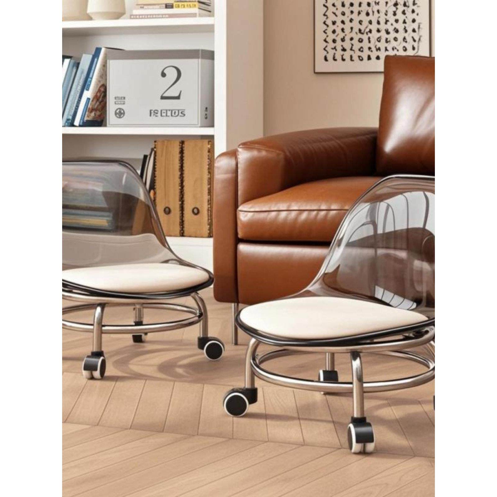 亚克力万向轮小凳子家用静音滑轮矮凳儿童移动小板凳沙发凳圆凳,住宅家具,万向轮凳,淘宝优惠券,粉丝福利购,淘宝优惠卷