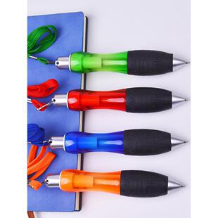 挂绳圆珠中性水笔带脖子胖胖卡通广告展会议用礼品笔印字定制logo