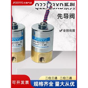 电磁先导阀Q23XD 2L铜制常闭型微型天榆液压气动 2L二位三通Q22XD