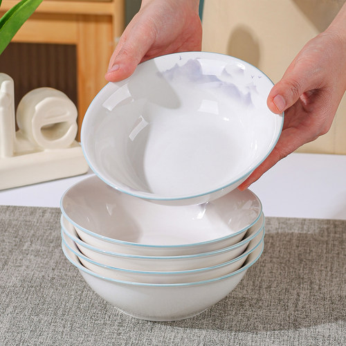 6英寸斗笠碗中国风新款家用陶瓷面碗大碗喝粥碗饭碗餐具网红防烫