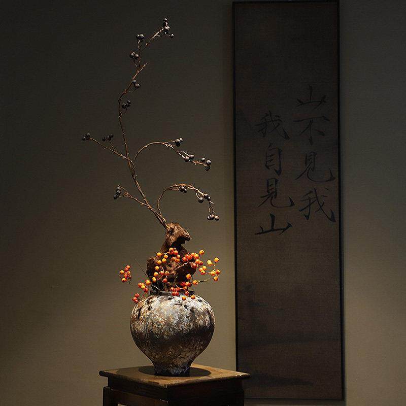 新中式禅意陶瓷花瓶摆件宋代美学民宿别墅玄关电视柜侘寂根雕装饰,家居饰品,花瓶,淘宝优惠券,粉丝福利购,淘宝优惠卷