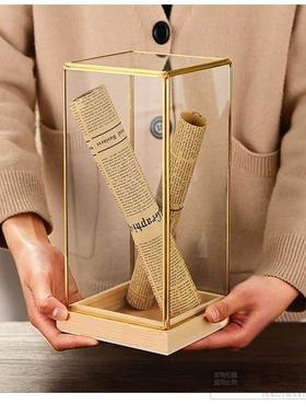 几何花房玻璃罩古董透明防尘罩书房客厅展示罩书卷手模玻璃罩摆件