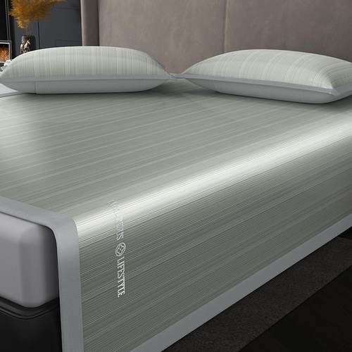 夏天冰丝凉席2024新款凉感刺绣空调席可机水洗折叠软席子婴儿可用