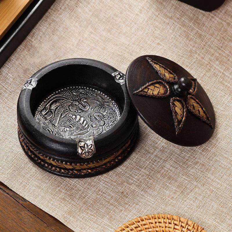 异丽泰国家用客厅覆古创意个性木质实木烟灰缸办公室茶桌木头烟缸,家居饰品,装饰烟灰缸,淘宝优惠券,粉丝福利购,淘宝优惠卷