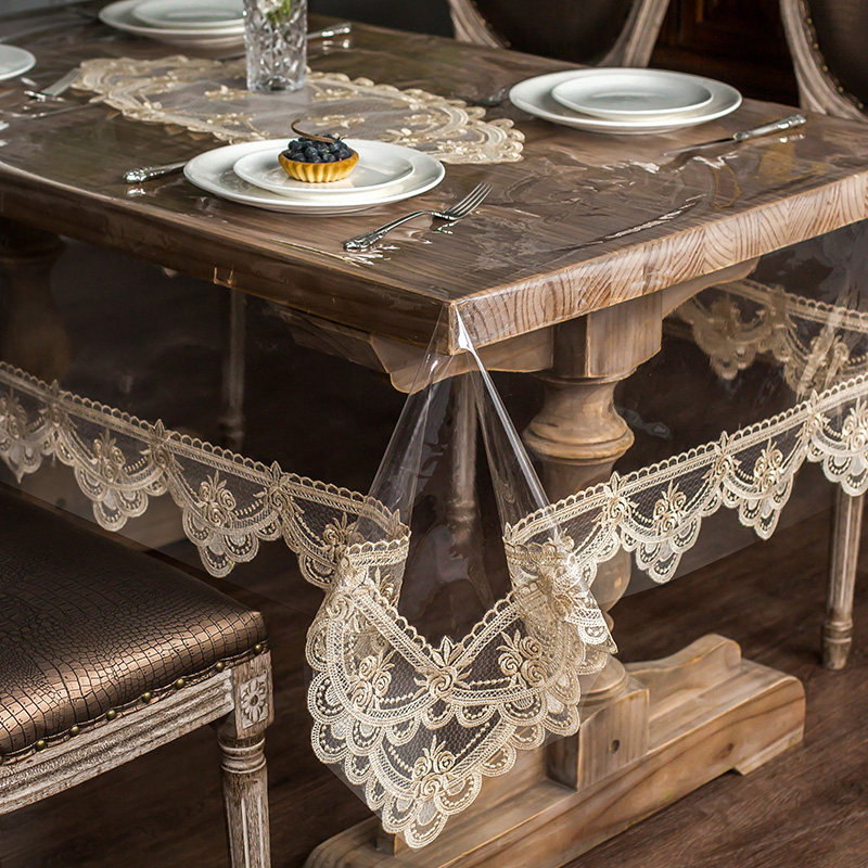 PVC茶几桌布防水防油桌垫免洗蕾丝台布透明软玻璃水晶板餐桌垫布,居家布艺,桌布,淘宝优惠券,粉丝福利购,淘宝优惠卷