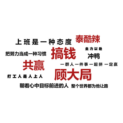企业文化墙公司背景办公室墙面装饰高级感工位氛围布置励志标语贴