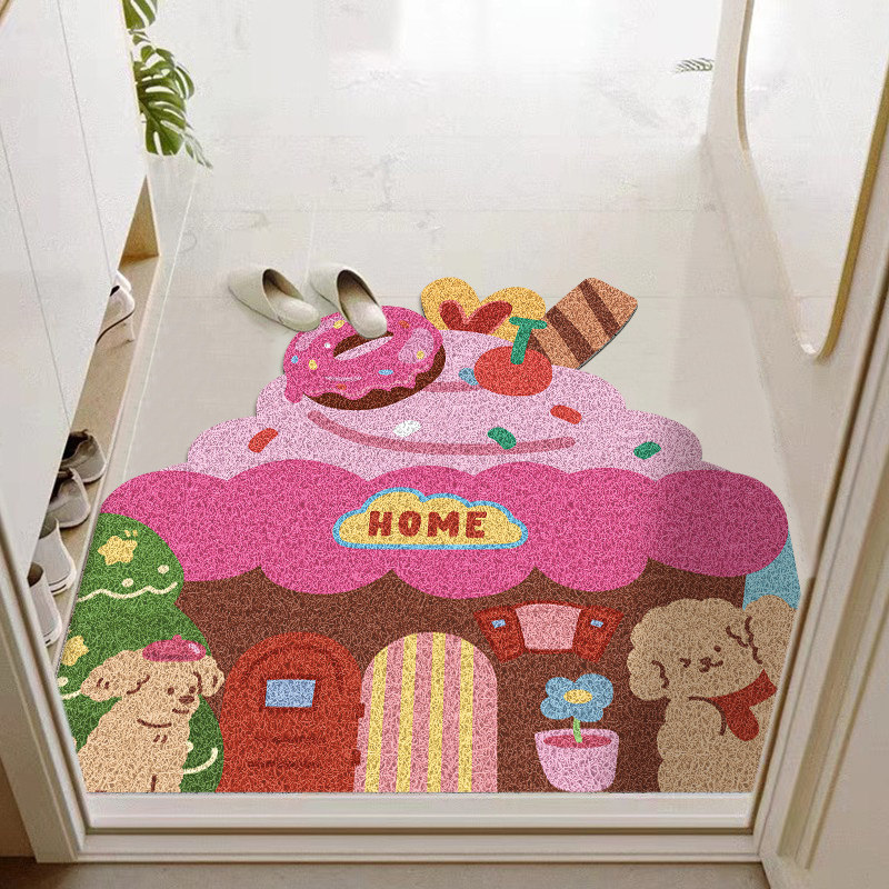 卡通可爱入户门垫可裁剪丝圈地垫耐脏耐磨玄关大门口进门蹭脚垫子,居家布艺,入户地垫,淘宝优惠券,粉丝福利购,淘宝优惠卷
