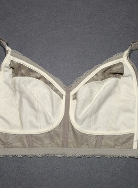 大胸显小文胸超薄款无钢圈无海绵大码胖MM42F90C调整型女士内衣黑