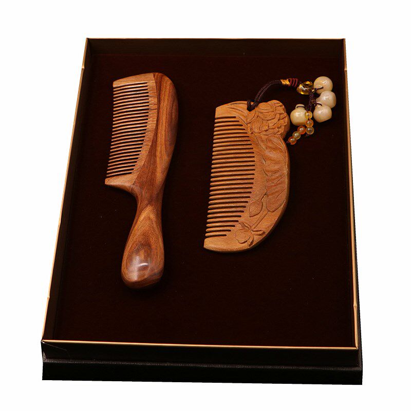 常州梳篦非遗檀香木梳子礼盒国风商务会议礼品实用送老师妈妈刻字