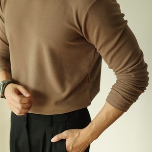 YUXIAN余闲350G真德绒中高领蚕丝保暖基础打底双面磨毛发热长袖