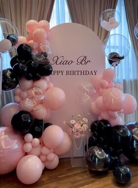 白蓝色女孩16岁18岁成人礼生日宴仪式感场景布置装饰气球kt背景板