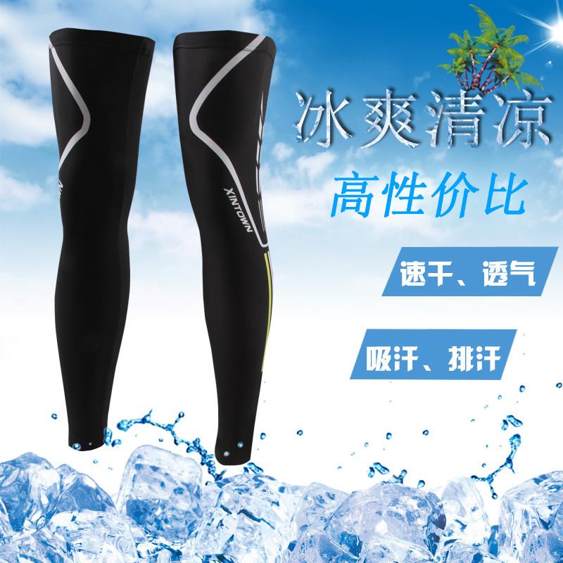 户外健身骑行夏季冰裤防晒腿套护腿冰丝冰袖套脚篮球裤袜护膝