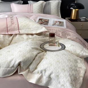真丝滑床单被套天丝凉感裸睡床上用品 轻奢风140支冰丝四件套夏季
