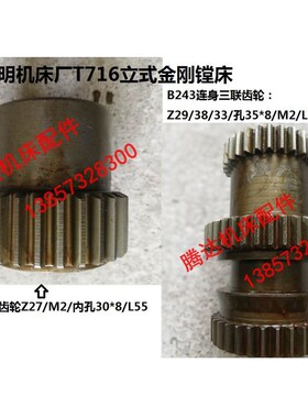 昆明机床T716立式金刚镗床B249/Z27 B243三联齿轮Z29/38/33/M2
