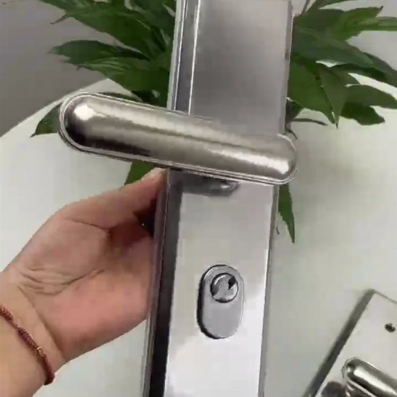 双拉弹簧换左右方向不锈钢防盗门大门门锁把手多功能手柄拉手002