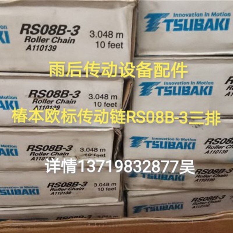 TSUBAKI日本椿本RS08B10B-2 08B-3双排三排链条 欧标进口传动链